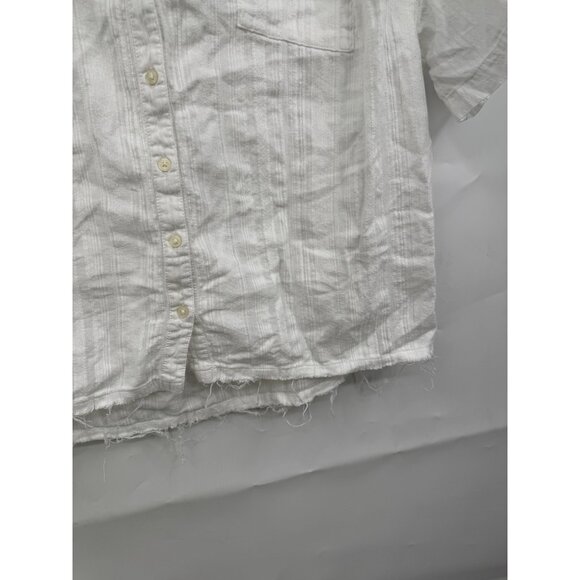 Sundance Button Front White Top Women PL Bohemian Peasant Prairie Coastal Beach - Picture 6 of 7